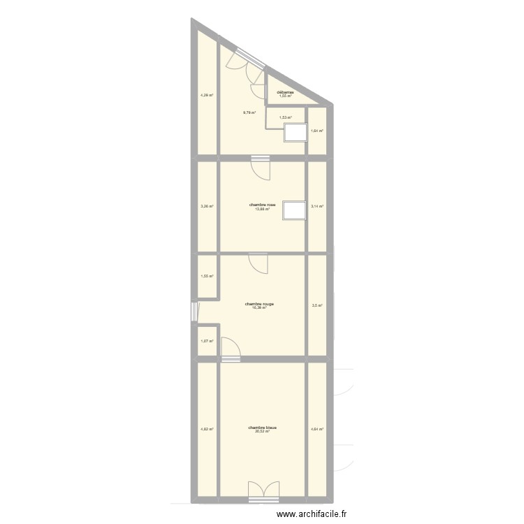 notre maison étage. Plan de 28 pièces et 282 m2