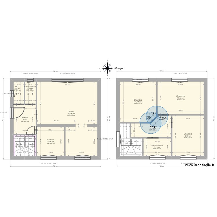 ML24006209 SIMONETTI. Plan de 13 pièces et 90 m2