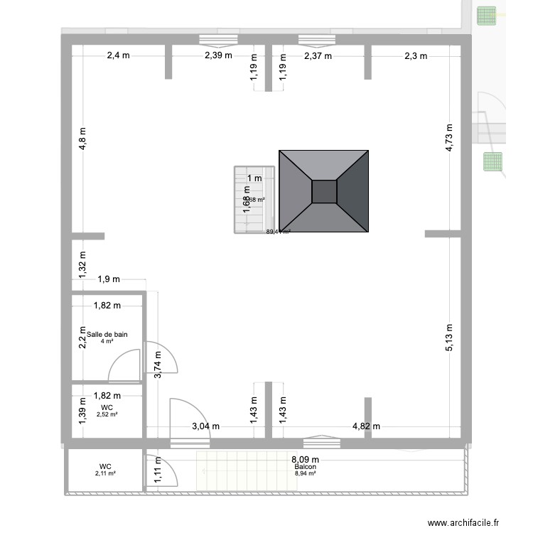 Les Esserts. Plan de 10 pièces et 215 m2