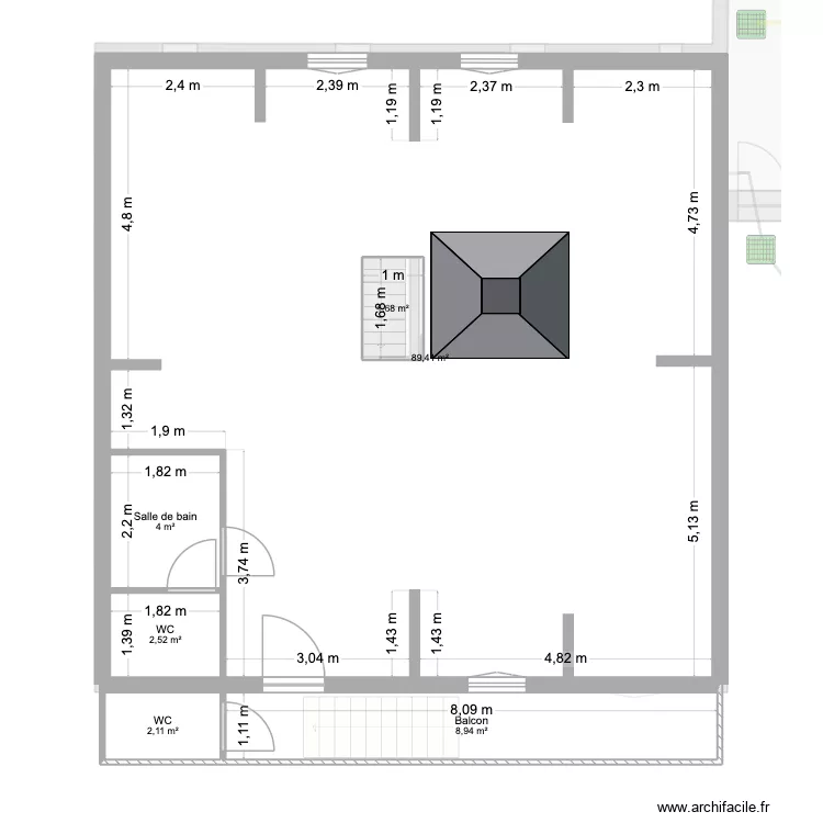 Les Esserts. Plan de 10 pièces et 215 m² Les Esserts. Plan de 10 pièces et 215 m²