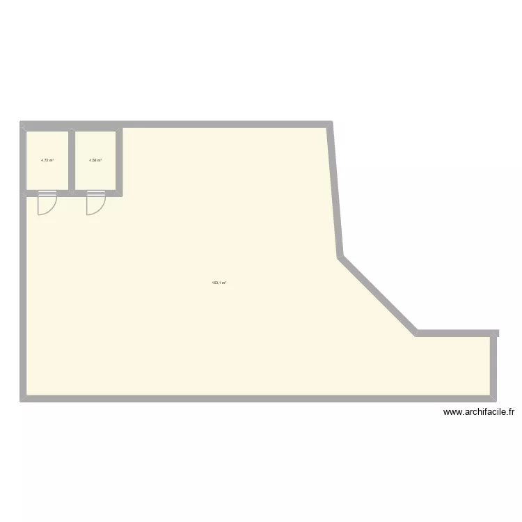 rama open space. Plan de 3 Pièces et 172 m²
