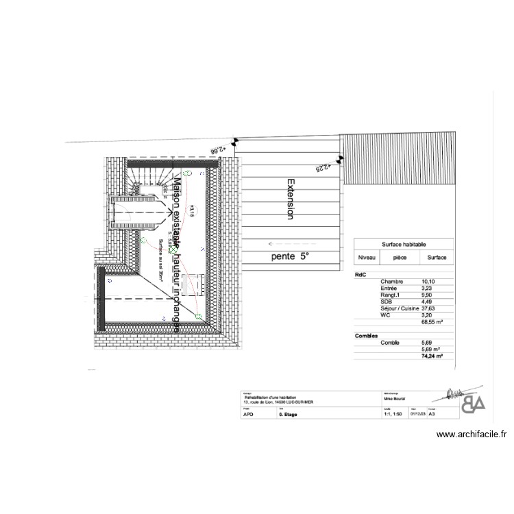 plan elec combles. Plan de 0 pièce et 0 m2
