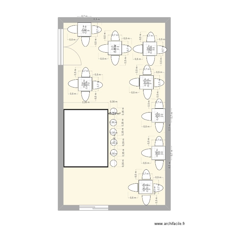 bergerie. Plan de 1 pièce et 46 m2