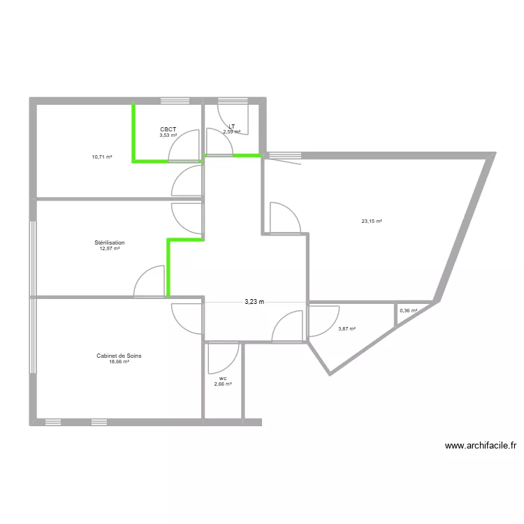 Dr ROTARU. Plan de 9  et 79 m²