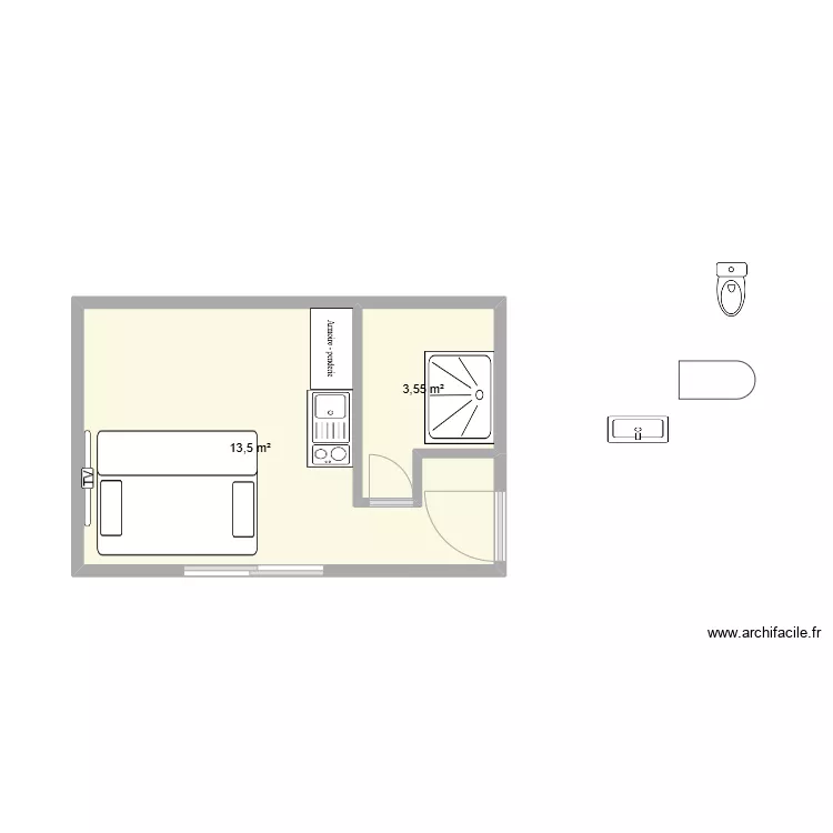 STUDIO JARDIN. Plan de 