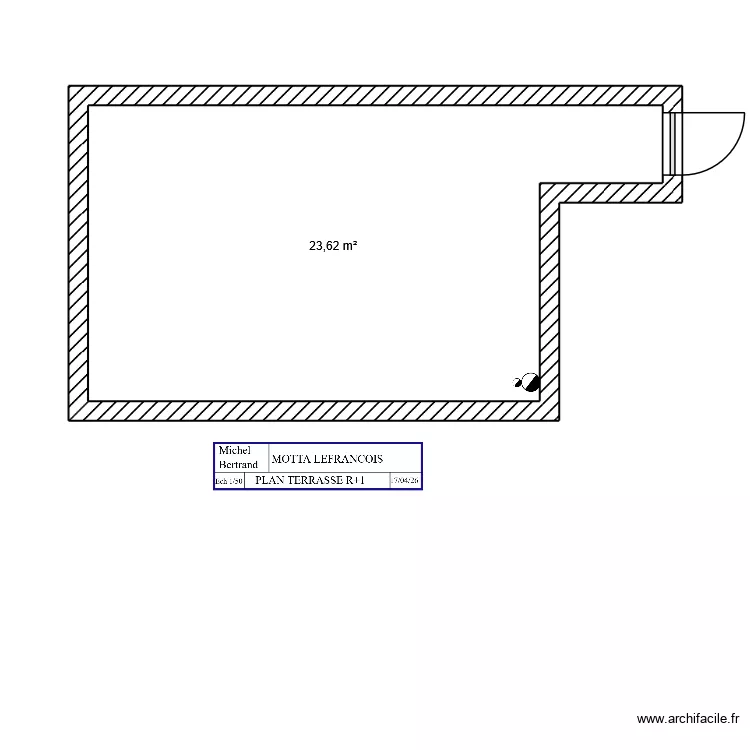 TERRASSE MOTTA. Plan de 1  et 24 m²