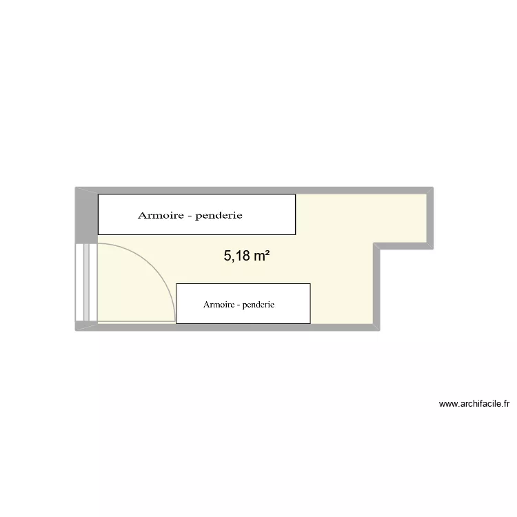 Dressing. Plan de 1 pièce et 5 m²