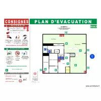 Plan d'évacuation 1 Restaurant Le sept 4