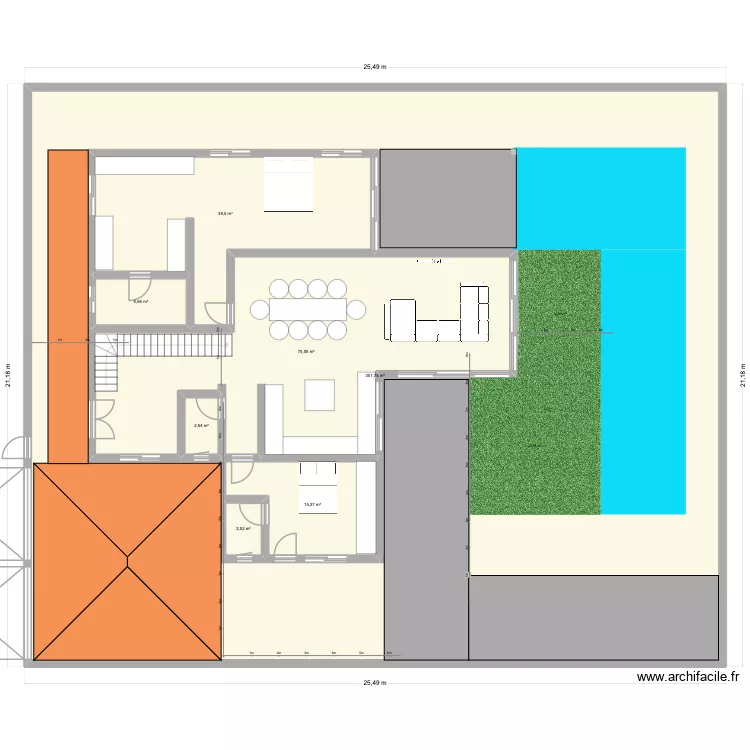 Villa sur terraint de 300 a 400m2. Plan de 17 et 918 m² Villa sur terraint de 300 a 400m2. Plan de 17 et 918 m²