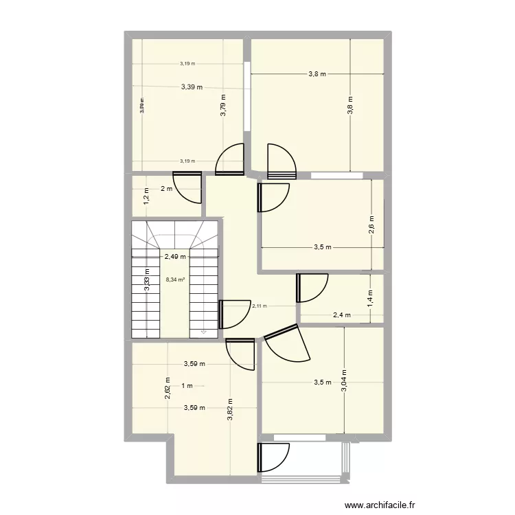 1231. Plan de 8 Pièces et 79 m² 1231. Plan de 8 Pièces et 79 m²