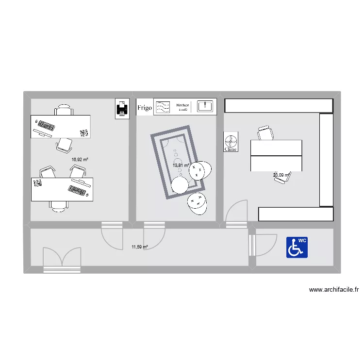 GRAPPIZ. Plan de 4 pièces et 65 m²