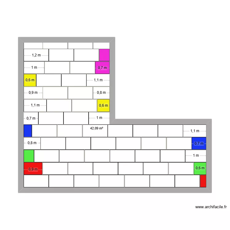 LOUSTALOT Alain. Plan de 1  et 42 m²