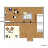 Wohnung Dana - Galerie - gemeinsamer Arbeitsplatz- Variante USM blau mit Querpult