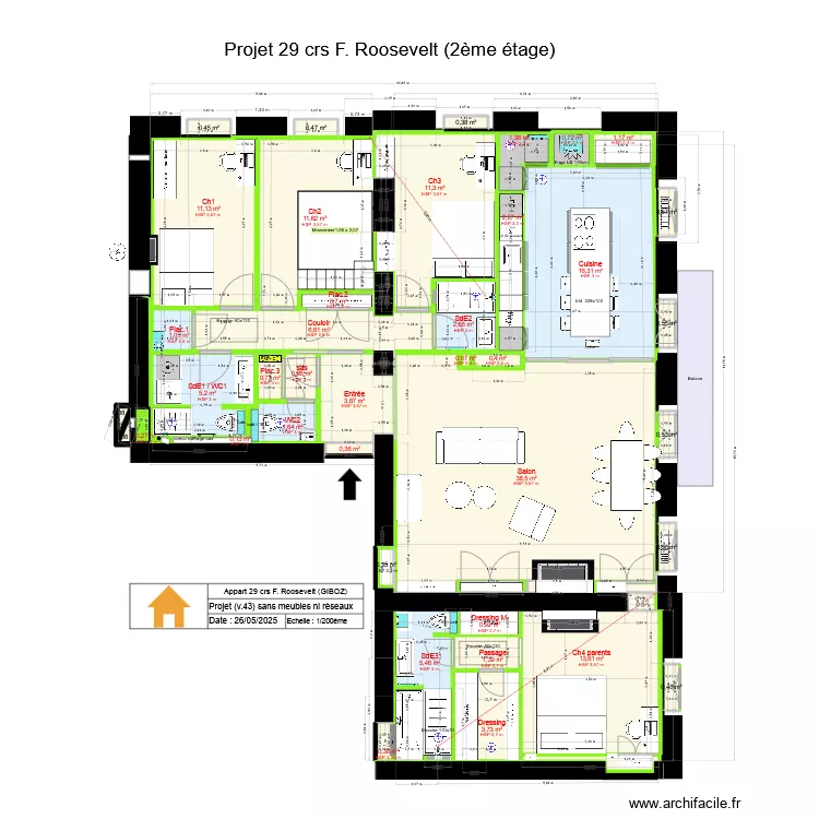 29 crs FR v43 ss meubles. Plan de 