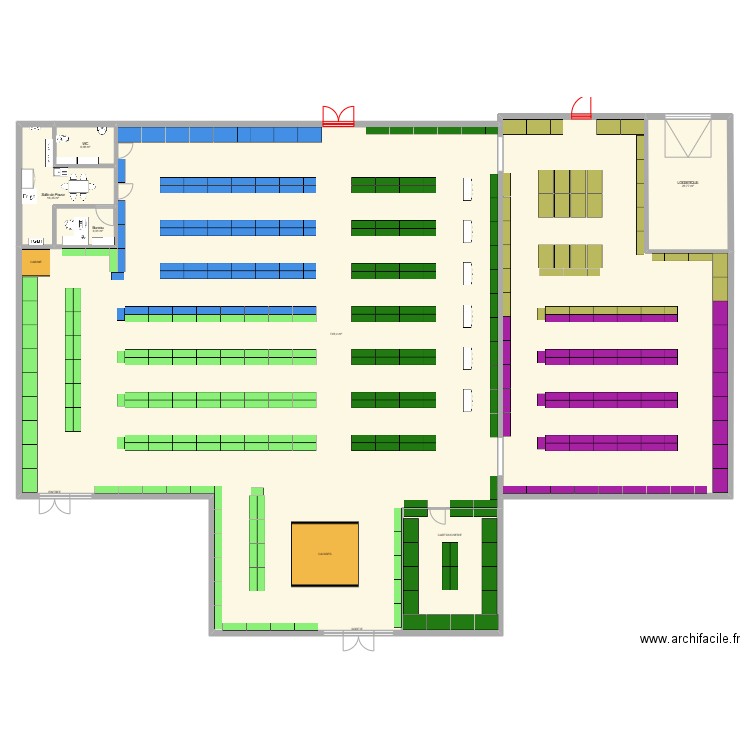 Bergerac V2. Plan de 5 pièces et 806 m2