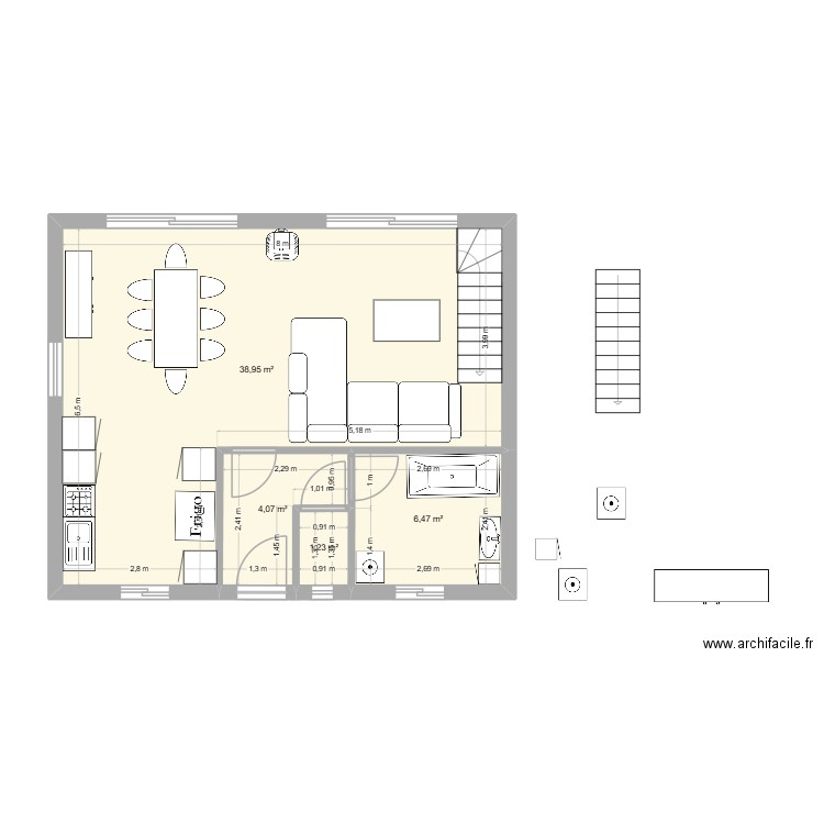 Morville Final. Plan de 6 pièces et 93 m2