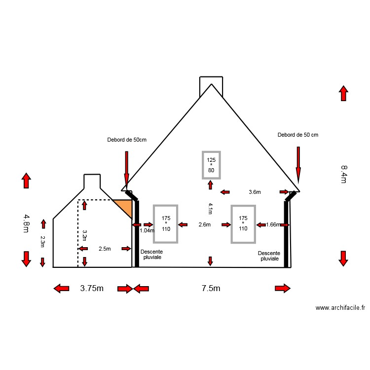 cote gauche après travaux. Plan de 0 pièce et 0 m2