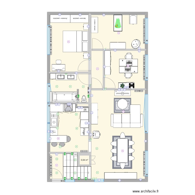 maison peltre electricité. Plan de 7 pièces et 84 m2