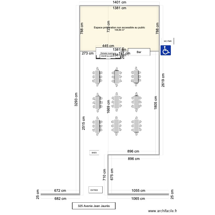 Bodega Manzanares. Plan de 1 pièce et 109 m2