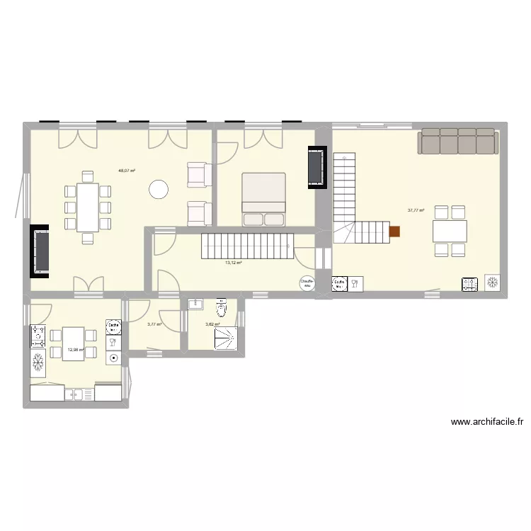 plan maison travaux. Plan de 6 Pièces et 119 m² plan maison travaux. Plan de 6 Pièces et 119 m²