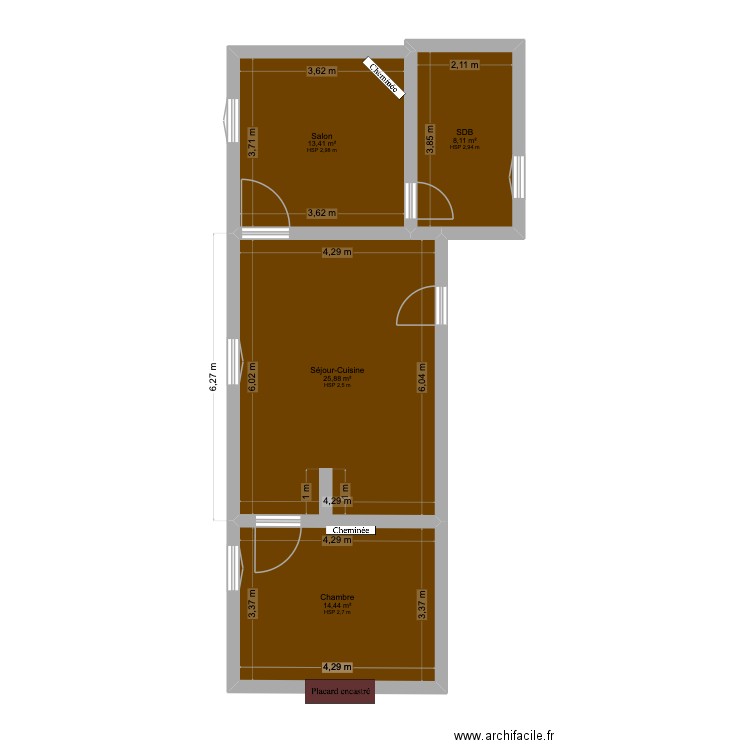 Cabrerets. Plan de 4 pièces et 62 m2