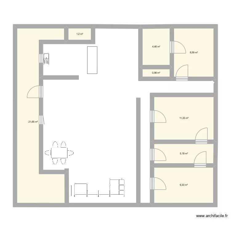 maison. Plan de 8  et 63 m²