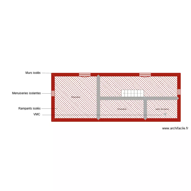 ROQUEVACE &eacute;taPE 1/2 &eacute;tage. Plan de 4 pièces et 34 m²