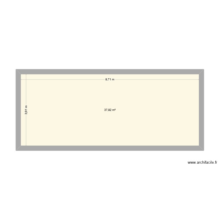 DELUZ. Plan de 1 pièce et 38 m2
