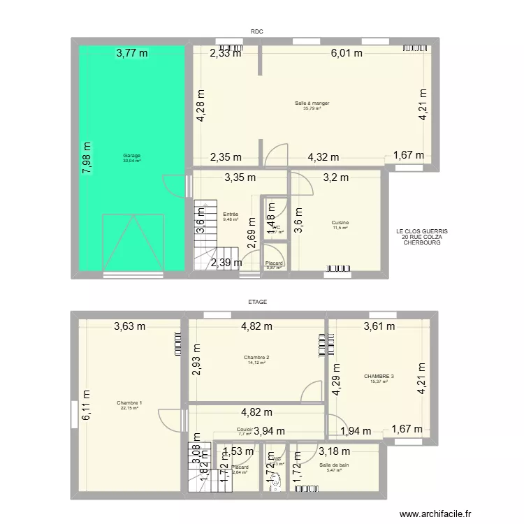 20 LE CLOS GUERRIS. Plan de 13 et 158 m² 20 LE CLOS GUERRIS. Plan de 13 et 158 m²