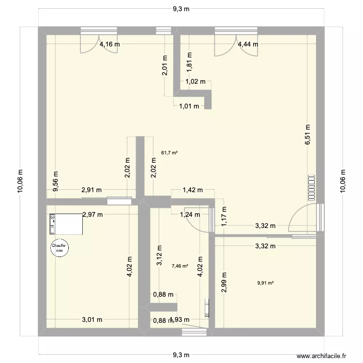 rdc2. Plan de 3 pièces et 79 m² rdc2. Plan de 3 pièces et 79 m²