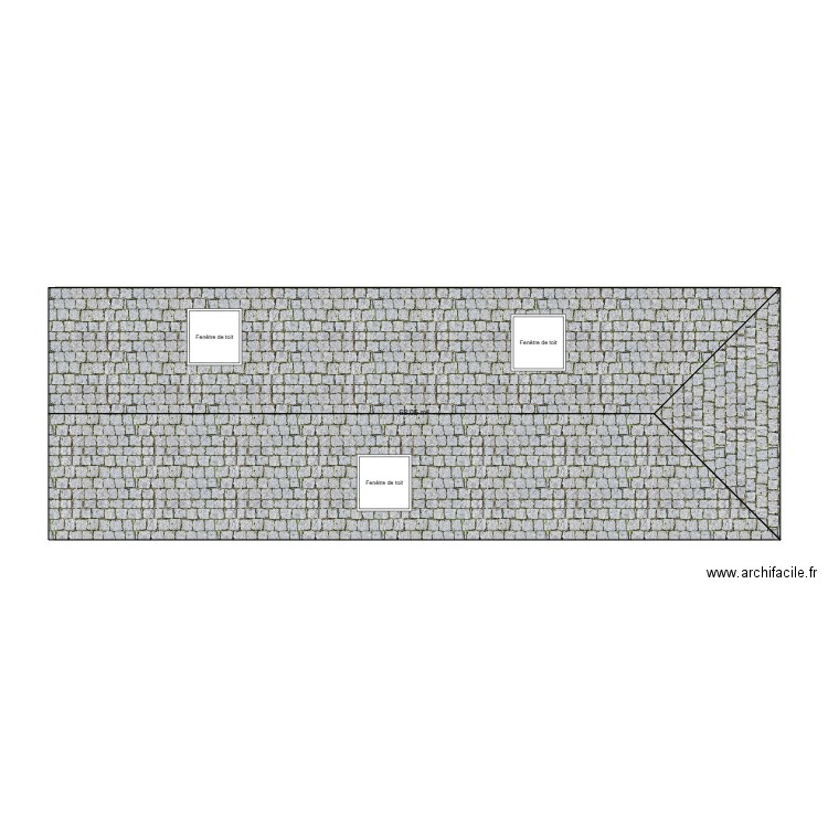 Facade RDC. Plan de 3 pièces et 204 m2