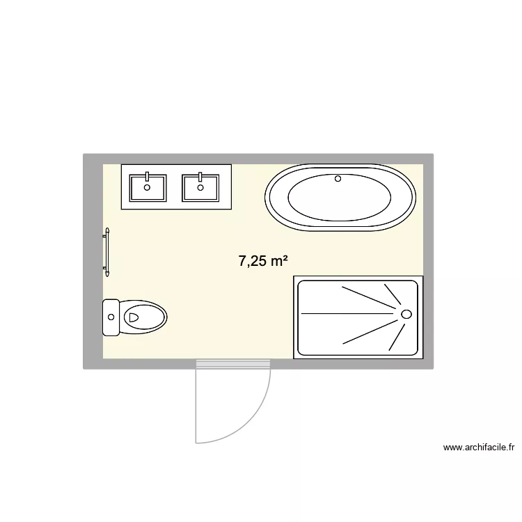 SALLE DE BAIN 1 ref: STAPLEY. Plan de 