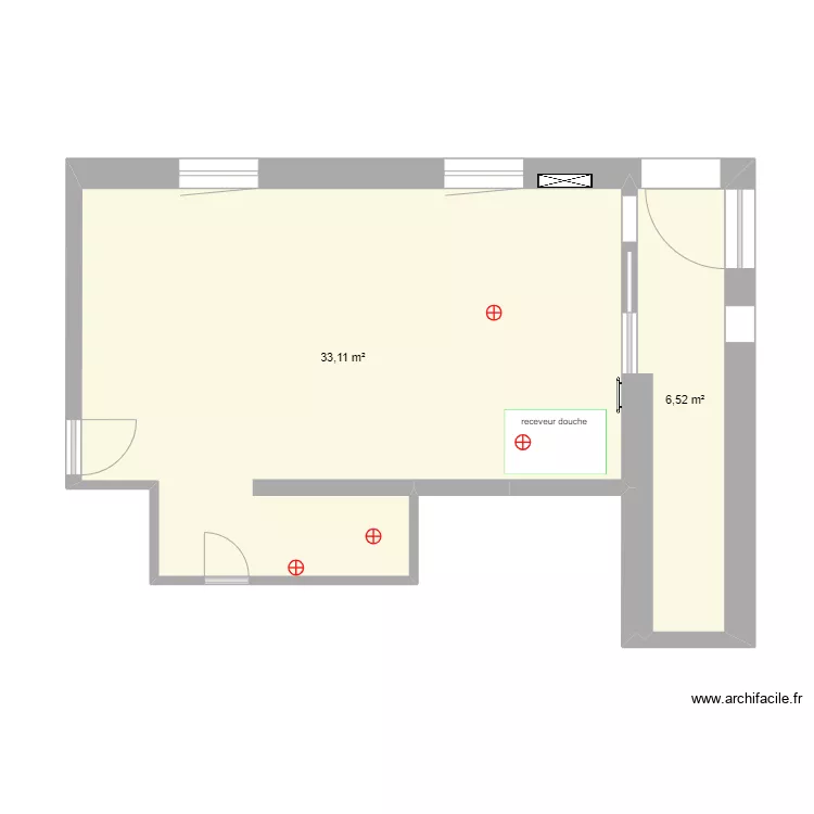 Sous-sol avec &eacute;vacuation. Plan de 