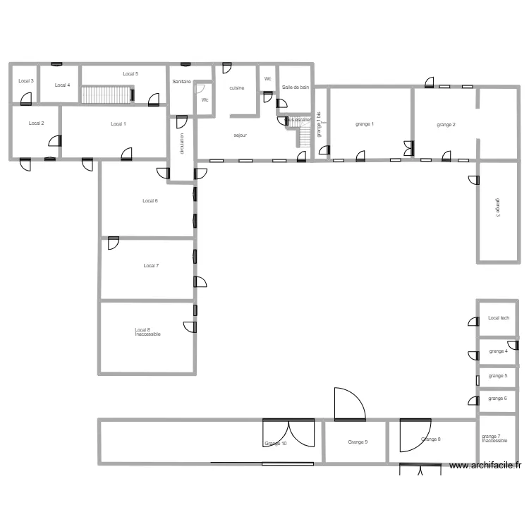 Ferme logement RDC . Plan de 