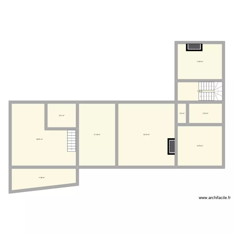 CAB SAUTEREAU RDC. Plan de 