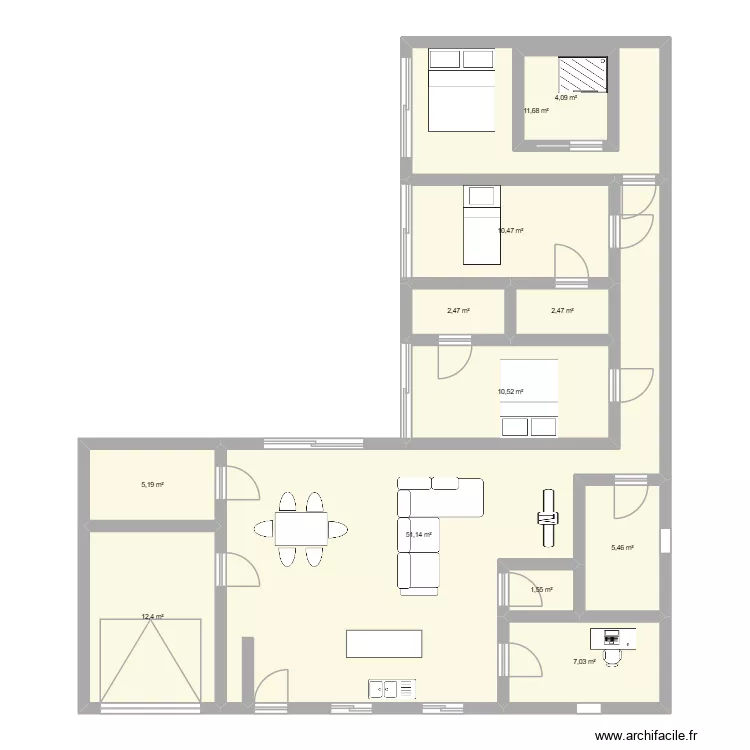 plan 2. Plan de 12  et 131 m²