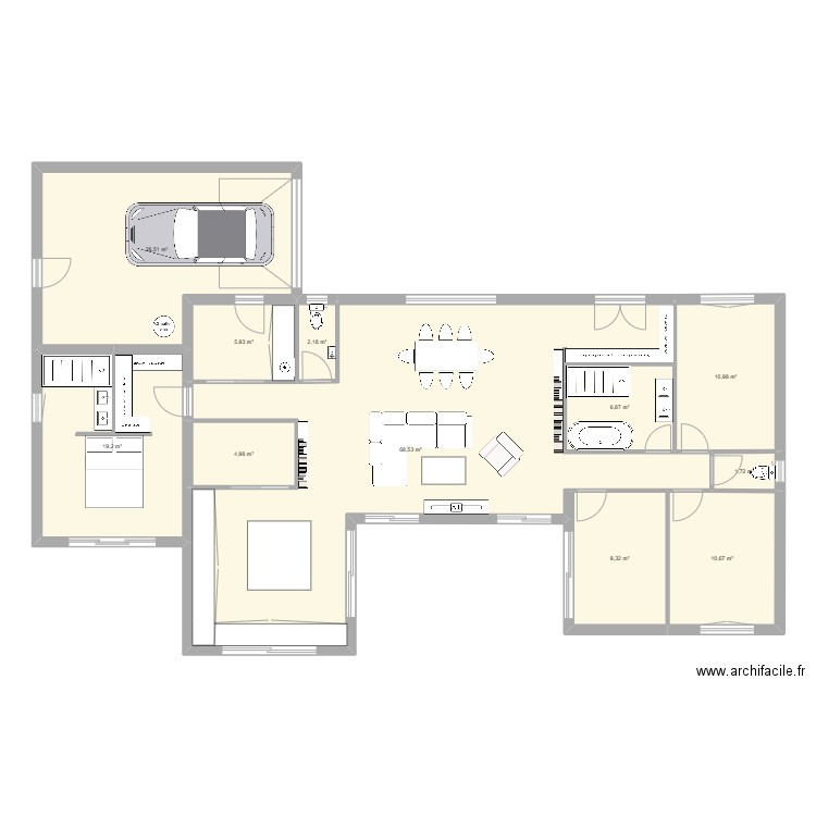 Plan 5. Plan de 11 pièces et 169 m2