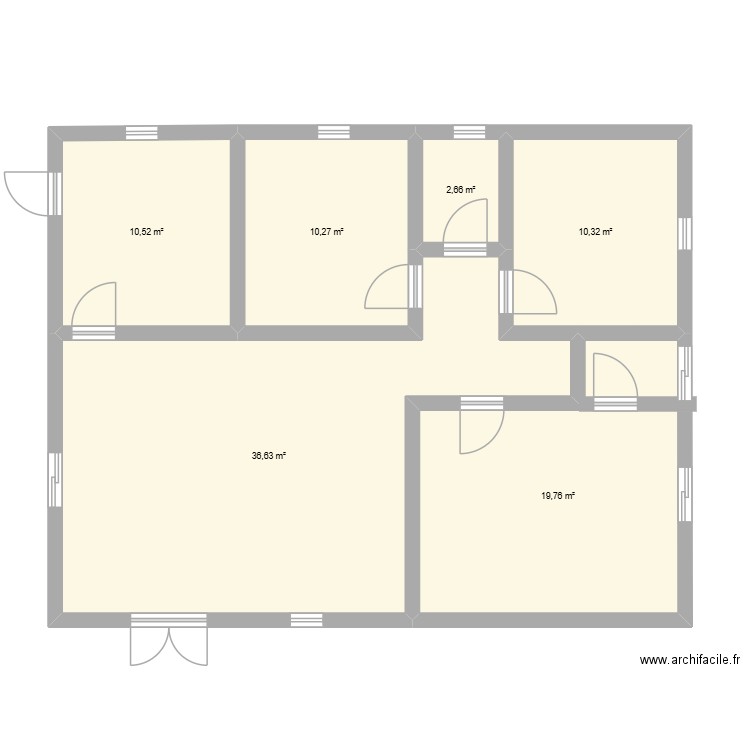 Plan 1. Plan de 6 pièces et 90 m2