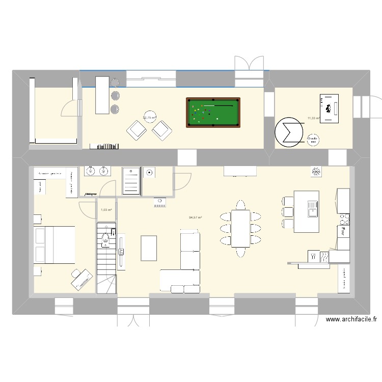 RénoV2. Plan de 4 pièces et 144 m2