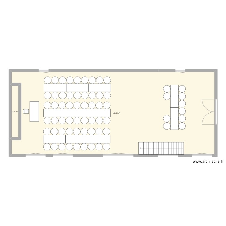 mariage. Plan de 2 pièces et 162 m2