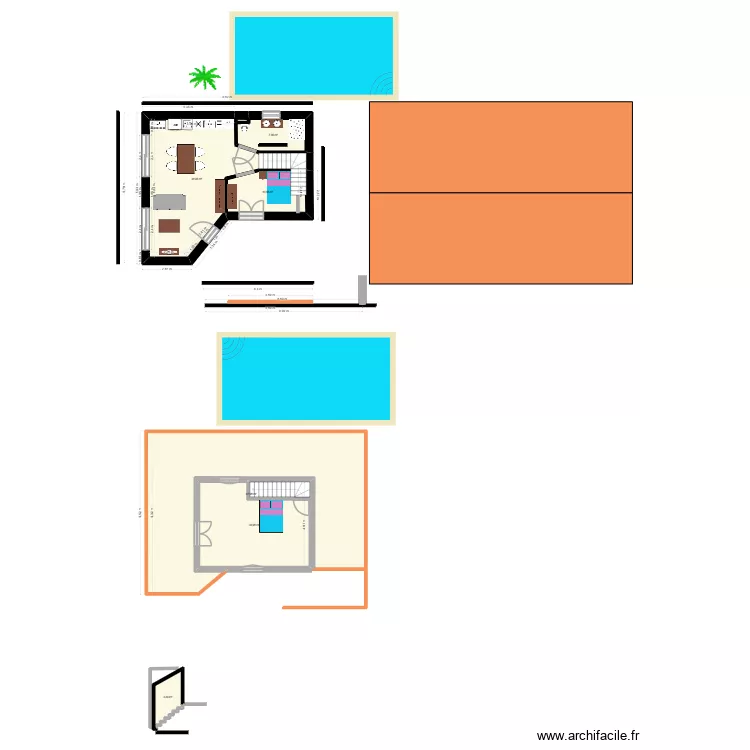 rdc. Plan de 6  et 159 m²