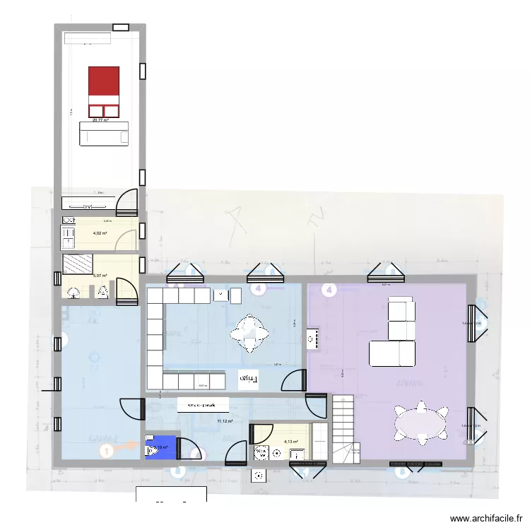 De panne Maison a finaliser version finale. Plan de 12 pièces et 50 m² De panne Maison a finaliser version finale. Plan de 12 pièces et 50 m²