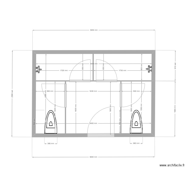 SANITAIRE 2 EME DROIT. Plan de 0 pièce et 0 m2