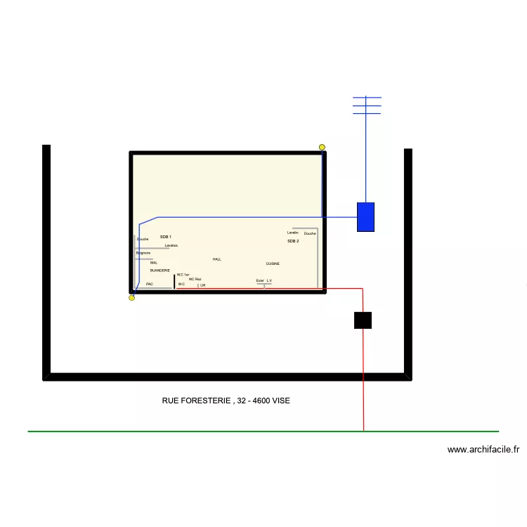 foresterie. Plan de 1 et 34 m² foresterie. Plan de 1 et 34 m²