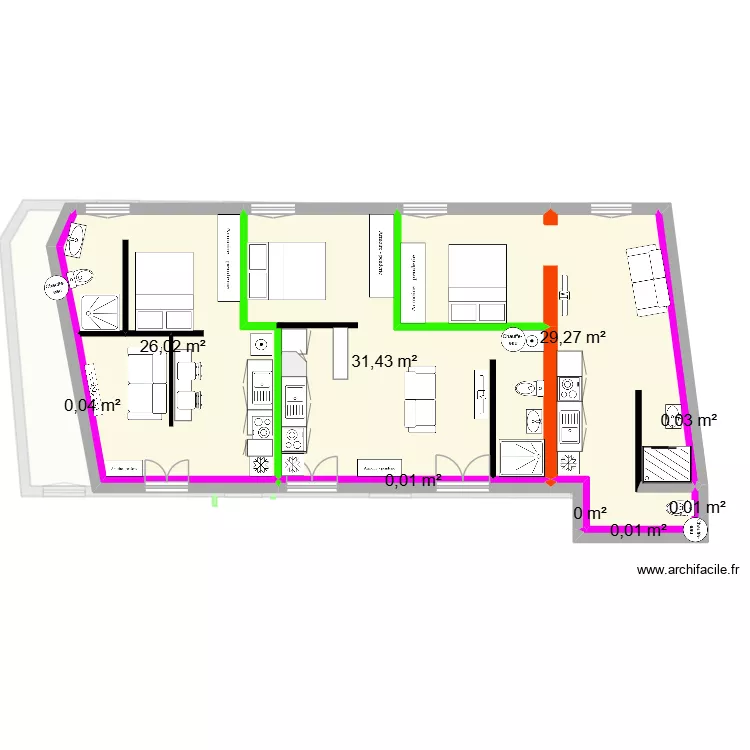MESDAMES. Plan de 16  et 276 m²