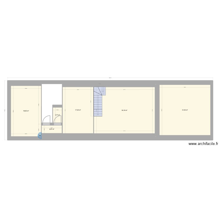 Ecurie. Plan de 6 pièces et 105 m2