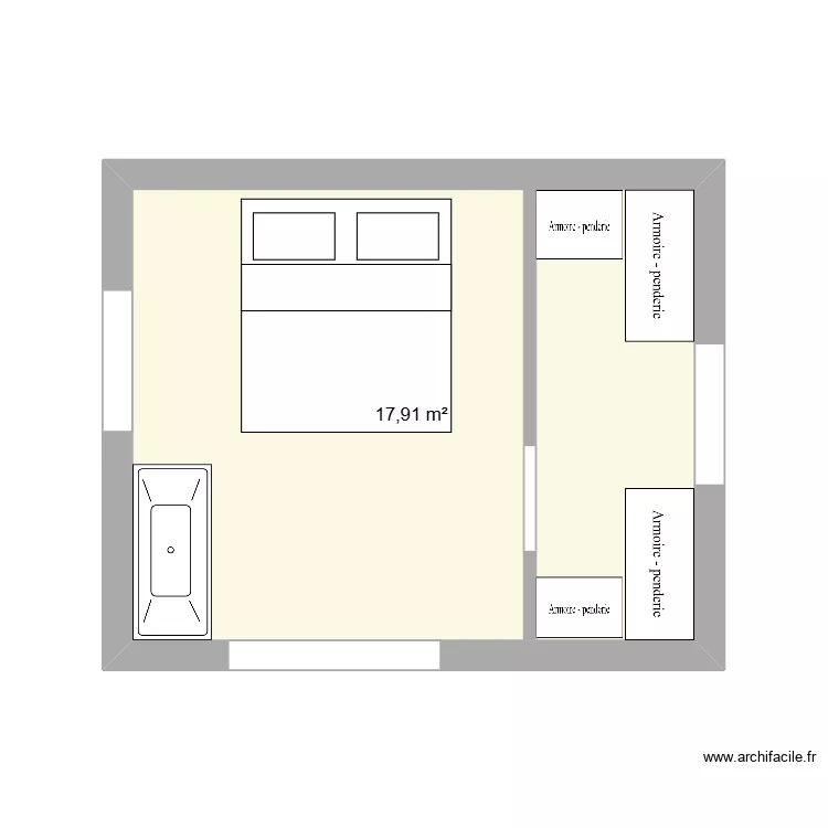 Extension v2. Plan de 1  et 18 m²