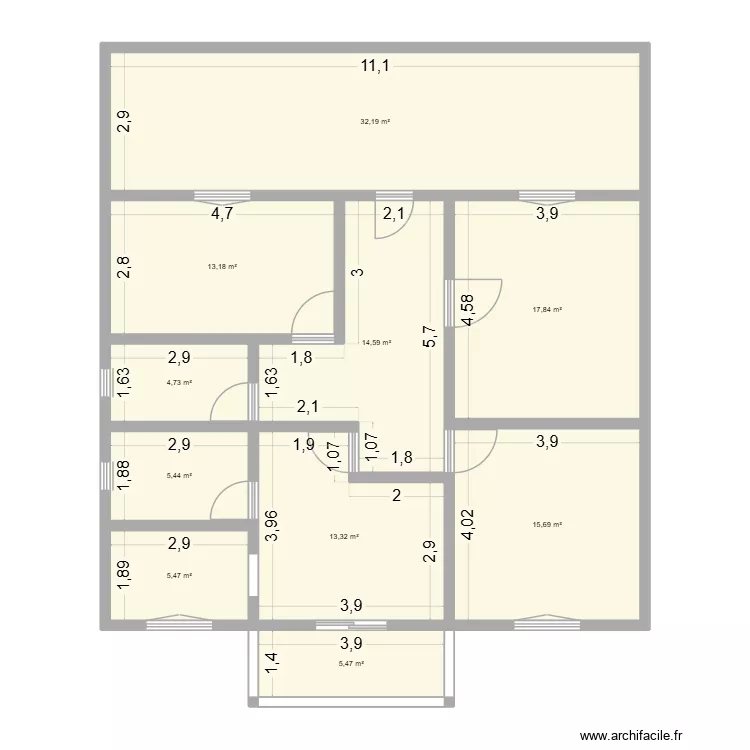 Palacio segunda planta 8. Plan de 10 Pièces et 128 m² Palacio segunda planta 8. Plan de 10 Pièces et 128 m²