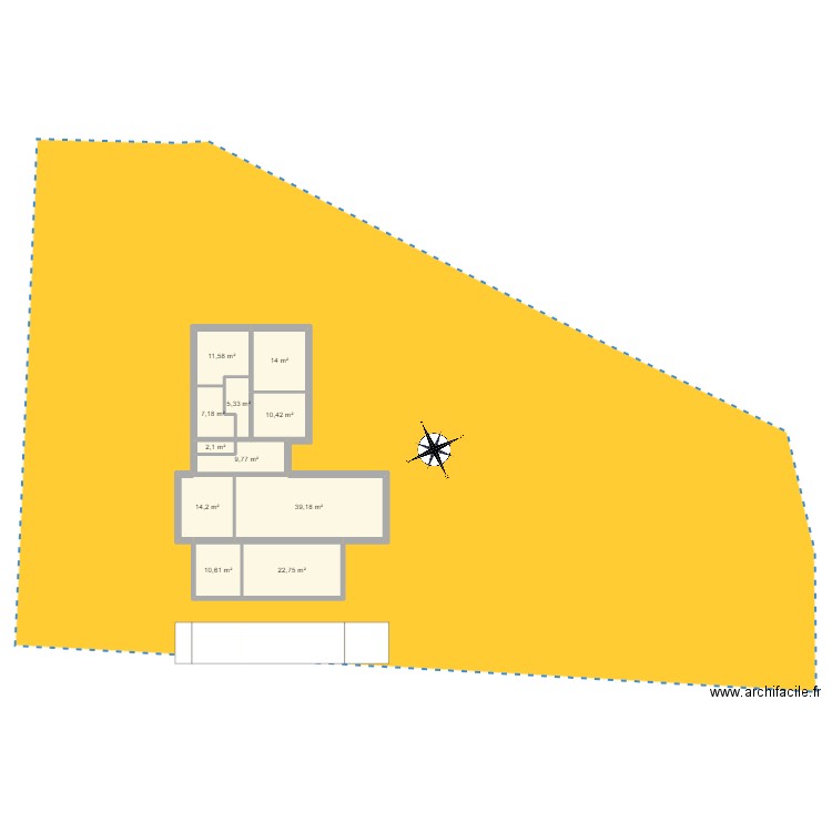 Maison aux volets bleus modifiée. Plan de 0 pièce et 0 m2