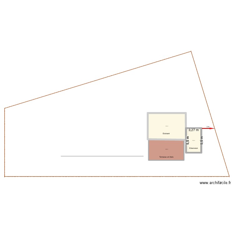plan de masse 02. Plan de 5 pièces et 108 m2